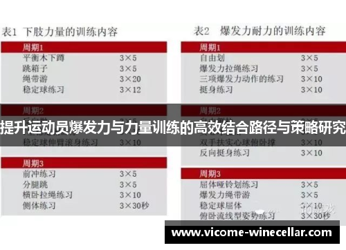 提升运动员爆发力与力量训练的高效结合路径与策略研究